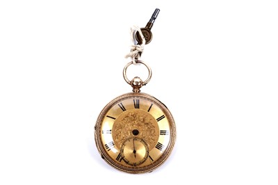 Lot 75 - An 18ct gold cased open faced pocket watch