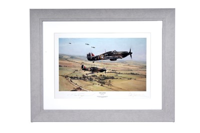 Lot 514 - After Robert Taylor - Moral Support | print signed by the artist and S/Ldr Peter Townsend