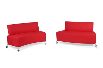 Lot 566 - Orangebox Ltd: a pair of curved modular sofas