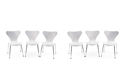 Lot 567 - Arne Jacobsen for Fritz Hansen: a set of six ‘Series 7’ chairs