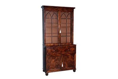 Lot 1087 - A Victorian mahogany secretaire bookcase