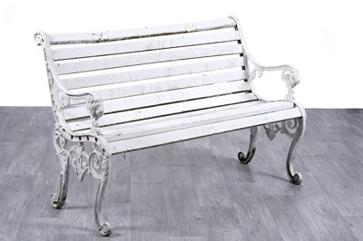 Lot 413A - A white painted vintage garden bench