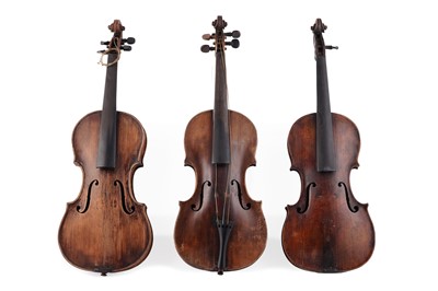 Lot 44 - Three violins for repair