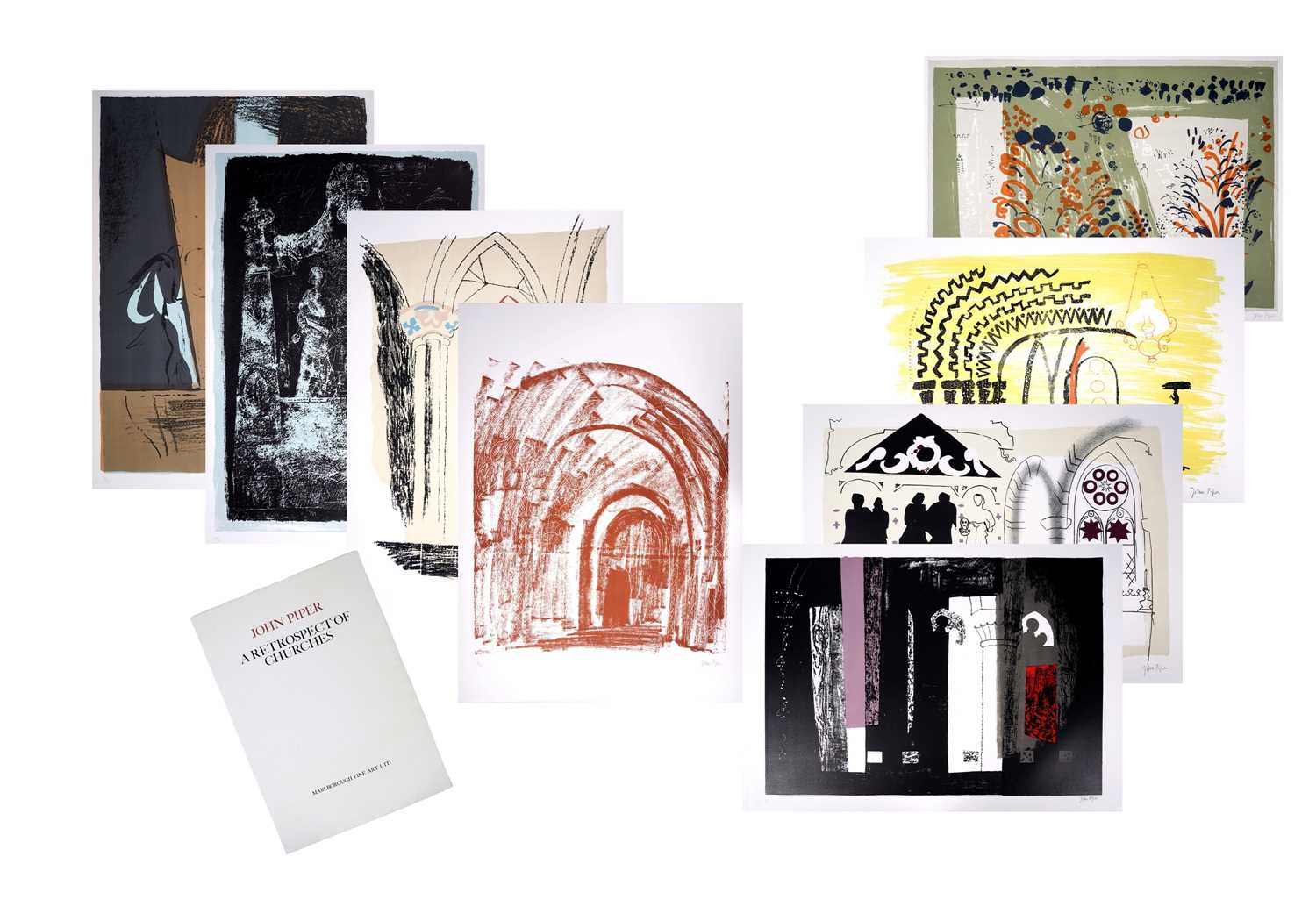 Lot 286 - John Piper - Eight signed prints from 'A Retrospect of Churches' | lithographs