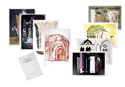 Lot 757 - John Edgerton Christmas Piper - Eight signed prints from 'A Retrospect of Churches' | lithographs