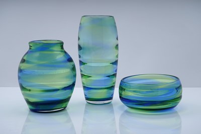 Lot 626 - Three pieces of Stevens and Williams rainbow glass