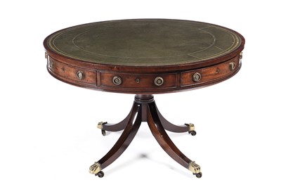 Lot 1081 - A late Regency mahogany drum table