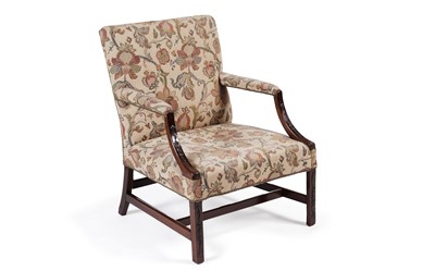 Lot 1083 - A Georgian mahogany Gainsborough armchair