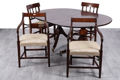 Lot 81 - A Georgian dining table; and four chairs