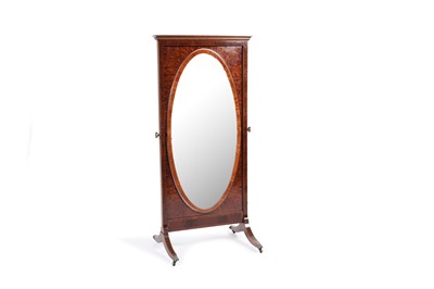 Lot 1084 - An Edwardian cheval mirror