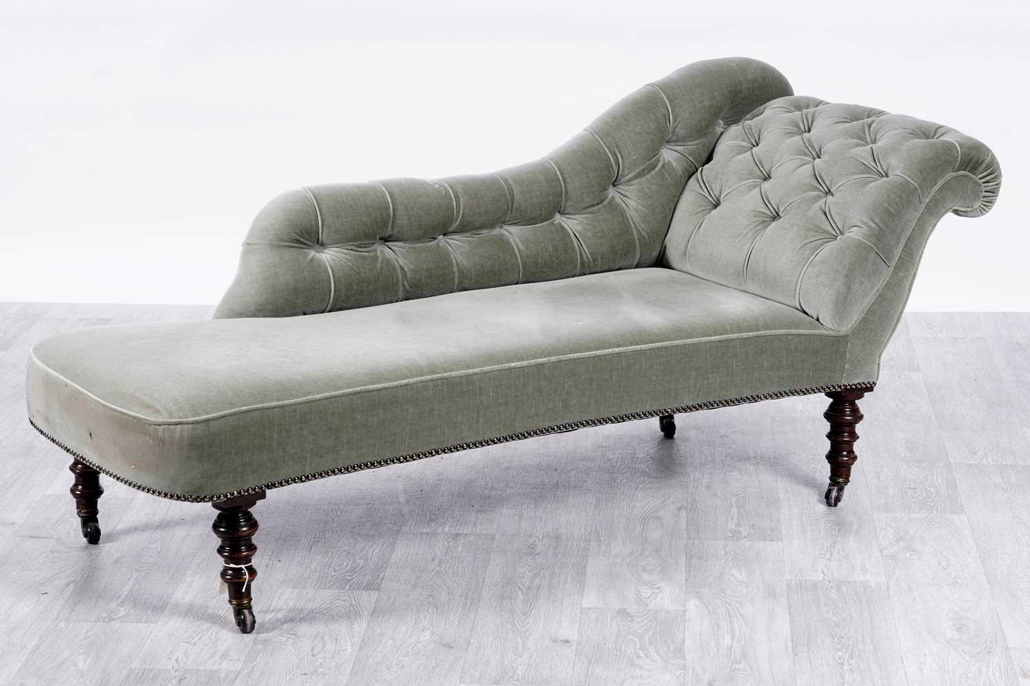 Lot 41 - A Victorian button back chaise longue