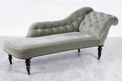 Lot 41 - A Victorian button back chaise longue