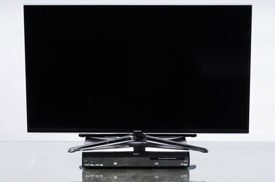 Lot 202 - A Samsung flatscreen UE40H6400AK smart TV; and a Sharp ‘Aquos’ Blu-ray Disc player