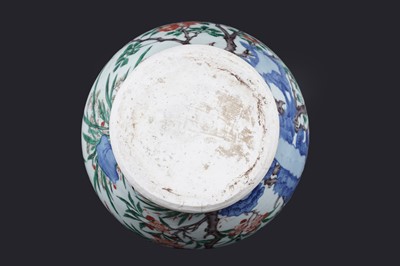 Lot 816 - A Chinese Wucai jar and cover