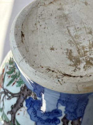 Lot 816 - A Chinese Wucai jar and cover