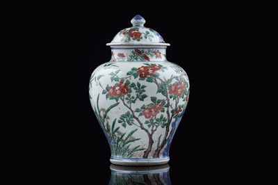 Lot 816 - A Chinese Wucai jar and cover