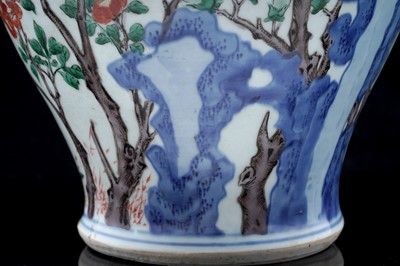 Lot 816 - A Chinese Wucai jar and cover