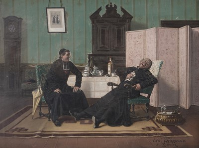 Lot 1686 - After Leo Herrmann - The Laughing Bishops | oleograph