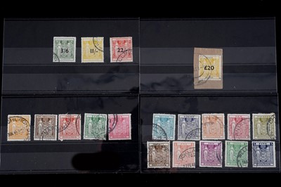 Lot 450 - Commonwealth stamps: New Zealand fiscal; and 1940-58 arms £20 yellow & blue CP Z57f