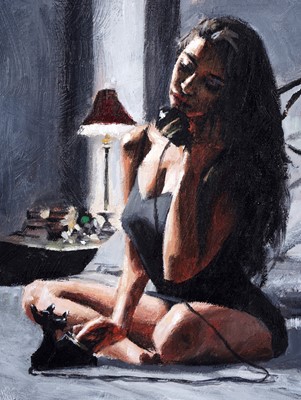 Lot 672 - Fabian Perez - Study for Black Phone III | oil