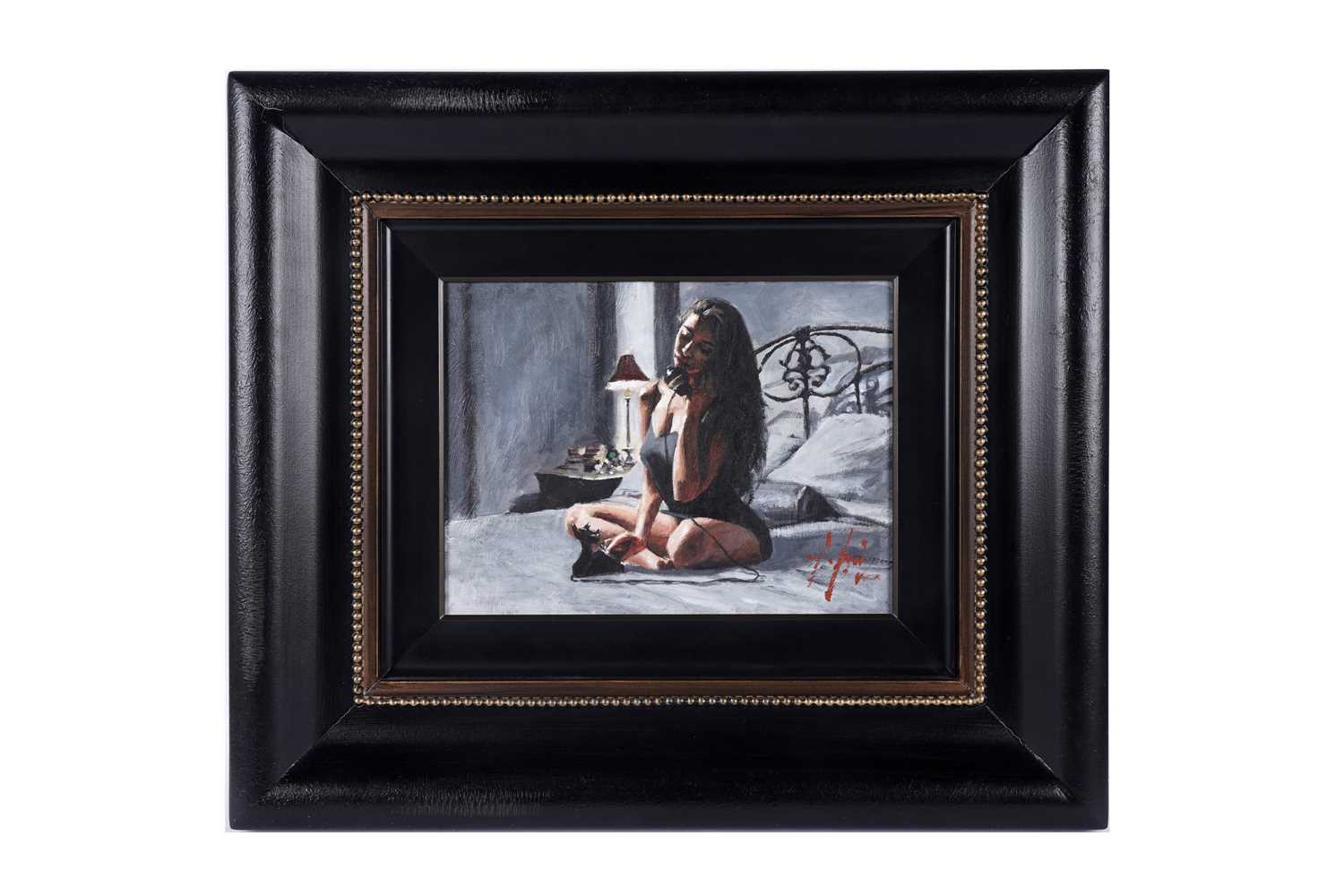 Lot 672 - Fabian Perez - Study for Black Phone III | oil
