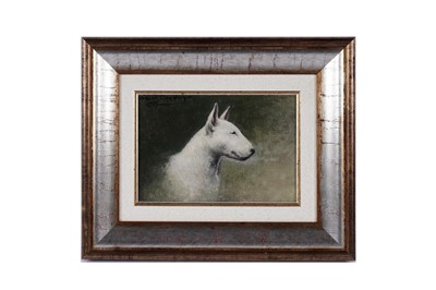 Lot 730 - Hannah Mee Horner - White bull terrier | oil