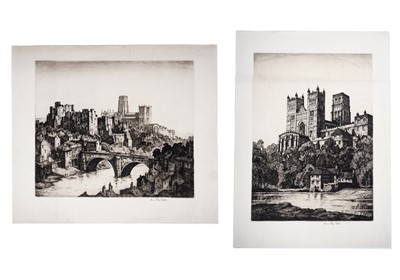 Lot 296 - Kenneth Steel - Two views of Durham | etchings