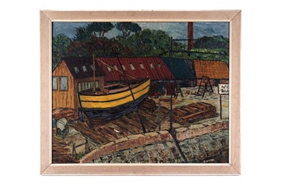Lot 720 - J. Clinton - The Boatyard, Eyemouth | oil