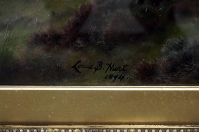 Lot 258 - Louis Bosworth Hurt - Highland Cattle watering in a Mountain Glen | oil