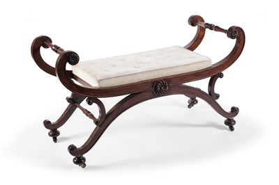 Lot 555 - A late 19th Century mahogany window seat in the Regency style