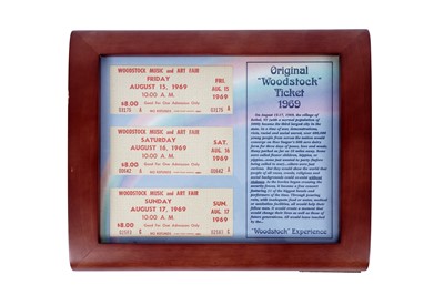Lot 228 - Three Woodstock Music and Art Fair 1969 original tickets