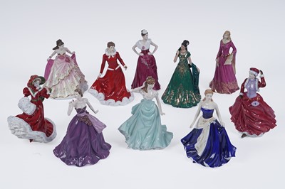 Lot 293 - A collection of Royal Doulton, Coalport, Royal Worcester and other figurines