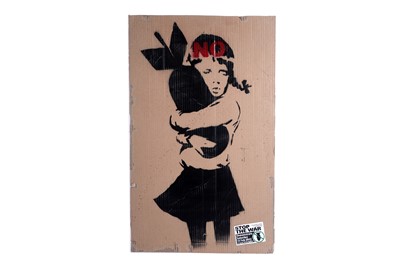 Lot 693 - BANKSY - "Bomb Hugger" | spray paint on cardboard