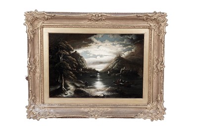 Lot 1595 - E. Ormsby - A moonlit loch | oil