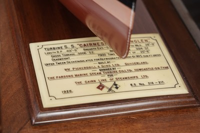 Lot 612 - A fine quality shipbuilders scale model of the turbine steam ship ‘Cairnglen’