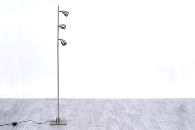 Lot 260 - In the style of Peter Nelson: a brushed aluminium standard lamp