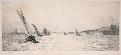 Lot 223 - William Lionel Wyllie - Fort Blockhouse, Entrance to Portsmouth Harbour | etching