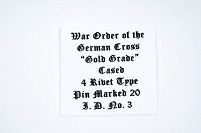 Lot 968 - German WWII War Order of the German Cross, Gold Grade, by C F Zimmerman