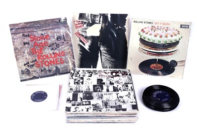 Lot 302 - Vinyl albums including: singles by The Rolling Stones