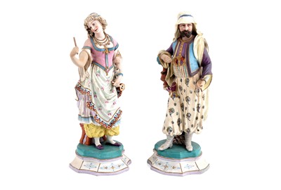 Lot 357 - A pair of late 19th Century Continental bisque figures