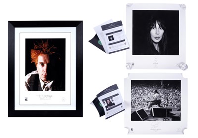 Lot 240 - Fine Art giclee prints, Johnny Rotten, Cher and Francis Rossi