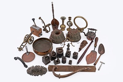 Lot 408 - A collection of copper, brass and other metal wares