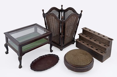 Lot 227 - A mahogany tabletop bijouterie table; and other furnishings