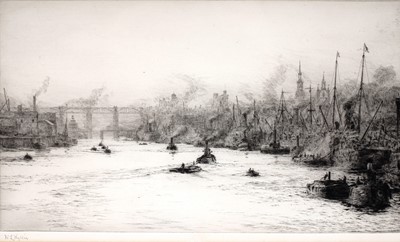 Lot 218 - William Lionel Wyllie - Shipping on the Tyne at Newcastle | etching
