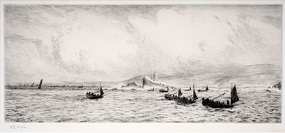 Lot 219 - William Lionel Wyllie - Godrevy Lighthouse, St Ives, Cornwall | etching