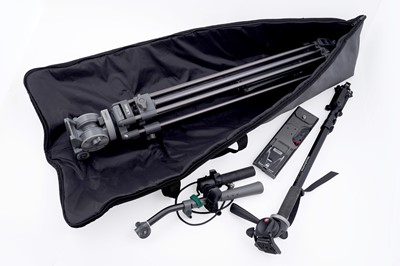 Lot 762 - A Libec Tripod T57 video camera tripod; and another