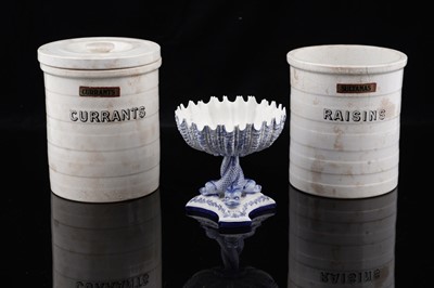 Lot 274 - A Royal Worcester comport dish; and a pair of Maling jars