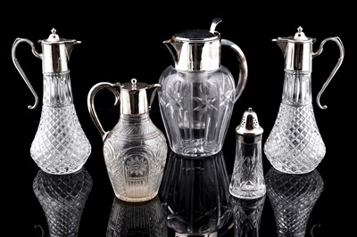 Lot 383 - A collection of silver plated mounted glass