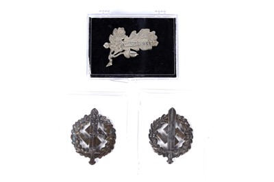Lot 858A - Two German Third Reich SA Sports badges, and a Wehrsport collar badge