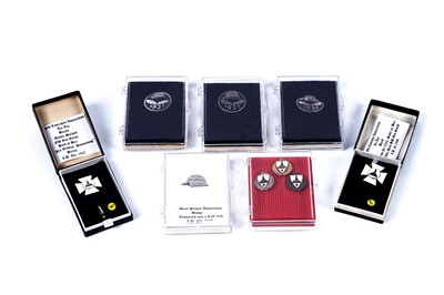 Lot 699 - Old Comrades Association tie pins, and Steel Helmet Association badges